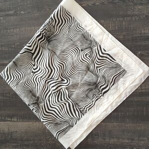 Vintage Zebra Print Polyester Scarf 29x30